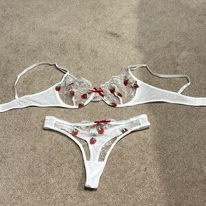 Shein Strawberry Pattern Lingerie Set